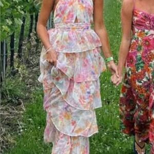 Floral Multicolor Halter Dress